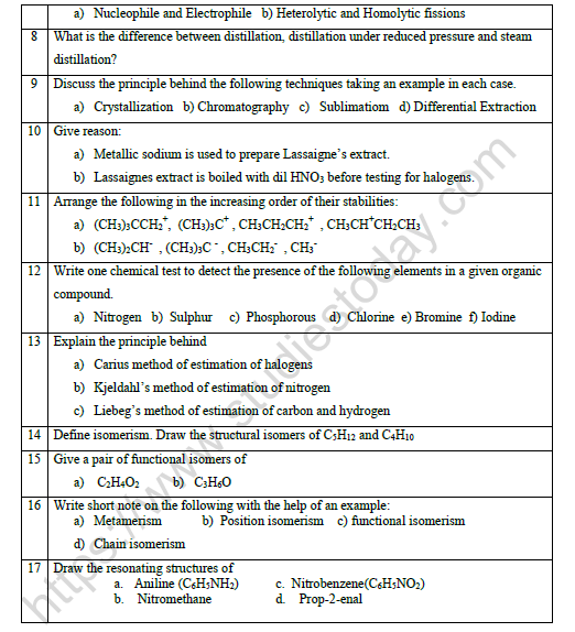 Cbse class 11 chemistry some basic principles and techniques worksheet